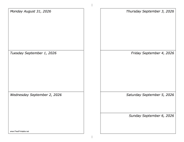 08/31/2026 Weekly Calendar-landscape Calendar