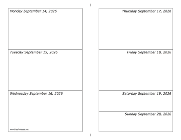 09/14/2026 Weekly Calendar-landscape Calendar