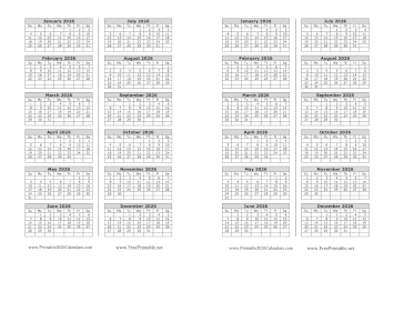 2026 Calendar Bookmark Calendar