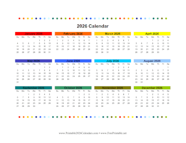 2026 Colorful Calendar Calendar