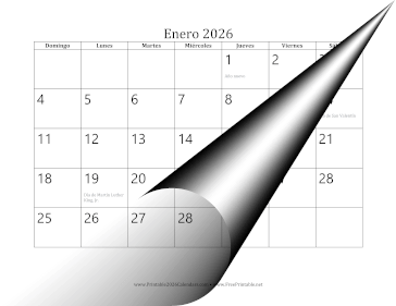 2026 en Espanol Calendar