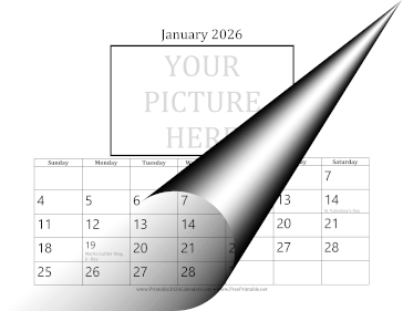 2026 Picture 3x5 Calendar