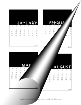 2026 Vertical Scrapbook Calendar Cards Calendar