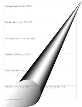 2026 Weekly Calendar-portrait Calendar