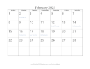 February 2026 Calendar