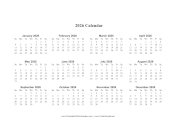 2026 Calendar on one page (horizontal)