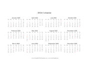 2026 Calendar (horizontal descending holidays in red)