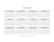 2026 Calendar One Page Horizontal Grid calendar