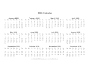 2026 Calendar one page with Large Print
