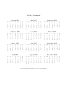 2026 Calendar (vertical descending holidays in red)
