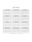 2026 Calendar on one page (vertical grid)