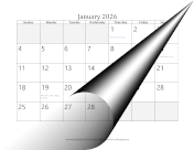 2026 Calendar with days of adjacent months in gray
