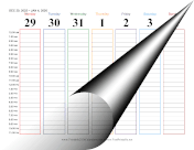 2026 Hourly Calendar