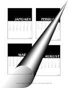 2026 Vertical Scrapbook Calendar Cards