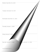 2026 Weekly Calendar (vertical)